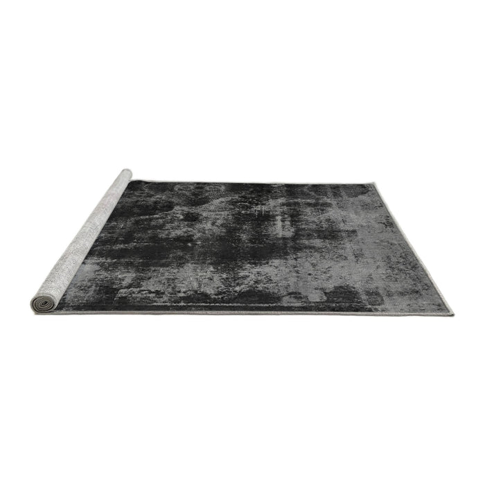 Sideview of Machine Washable Abstract Gray Modern Rug, wshabs5633gry