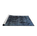 Sideview of Machine Washable Abstract Azure Blue Rug, wshabs5634