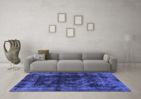 Machine Washable Abstract Blue Modern Rug, wshabs5634blu