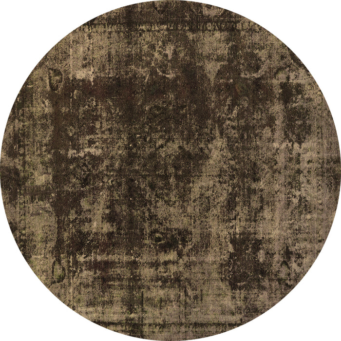 Round Machine Washable Abstract Brown Modern Rug, wshabs5634brn