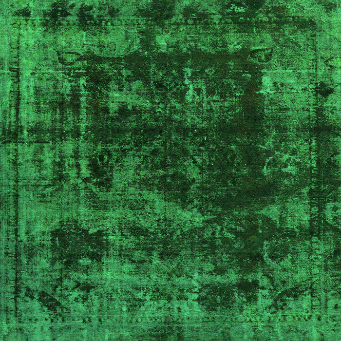 Square Machine Washable Abstract Green Modern Area Rugs, wshabs5634grn