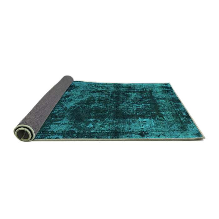 Sideview of Abstract Turquoise Modern Rug, abs5634turq