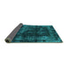 Sideview of Abstract Turquoise Modern Rug, abs5634turq