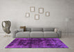 Machine Washable Abstract Pink Modern Rug in a Living Room, wshabs5634pnk