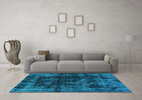 Machine Washable Abstract Light Blue Modern Rug, wshabs5634lblu