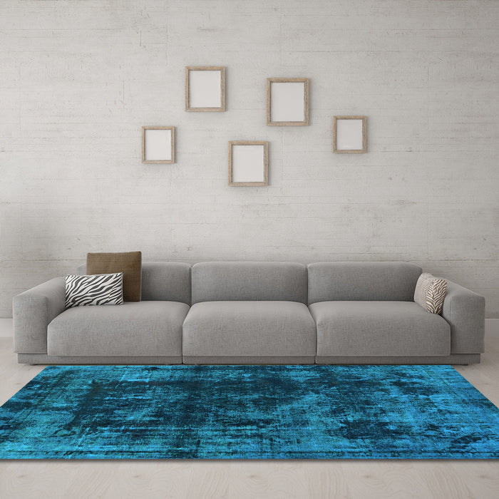 Machine Washable Abstract Light Blue Modern Rug in a Living Room, wshabs5634lblu