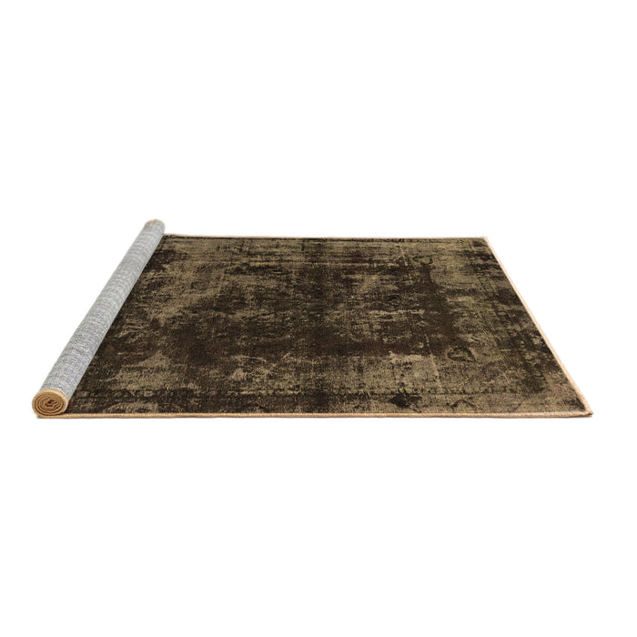 Sideview of Machine Washable Abstract Brown Modern Rug, wshabs5634brn