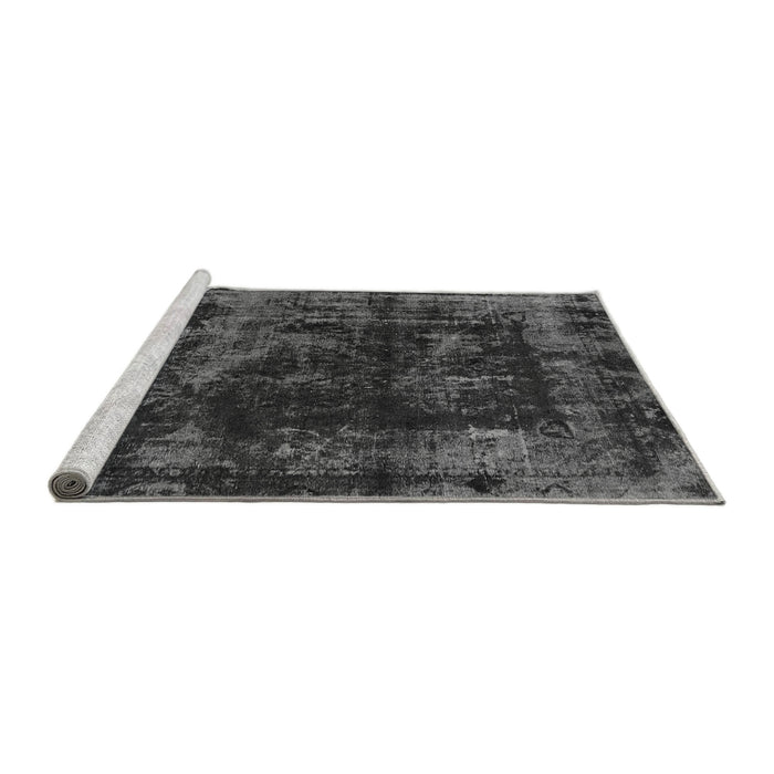 Sideview of Machine Washable Abstract Gray Modern Rug, wshabs5634gry