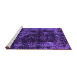 Sideview of Machine Washable Abstract Purple Modern Area Rugs, wshabs5634pur