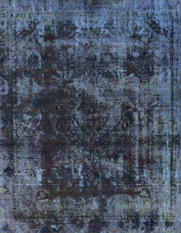 Abstract Azure Blue Modern Rug, abs5634