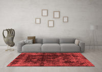 Machine Washable Abstract Red Modern Rug, wshabs5634red