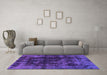 Machine Washable Abstract Purple Modern Area Rugs in a Living Room, wshabs5634pur