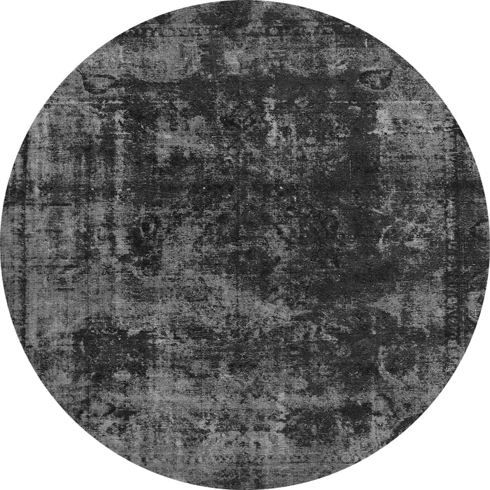 Round Machine Washable Abstract Gray Modern Rug, wshabs5634gry