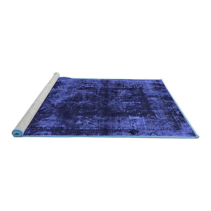 Sideview of Machine Washable Abstract Blue Modern Rug, wshabs5634blu