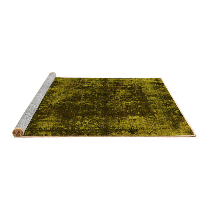 Sideview of Machine Washable Abstract Yellow Modern Rug, wshabs5634yw