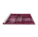 Sideview of Machine Washable Abstract Pink Rug, wshabs5635