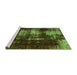 Sideview of Machine Washable Abstract Green Modern Area Rugs, wshabs5635grn