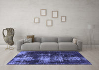 Machine Washable Abstract Blue Modern Rug, wshabs5635blu