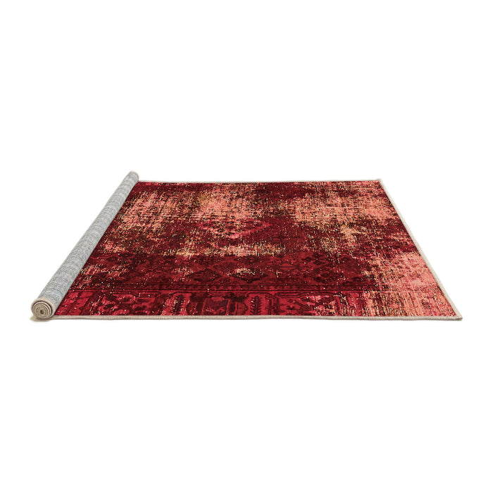 Sideview of Machine Washable Abstract Orange Modern Area Rugs, wshabs5635org