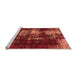 Sideview of Machine Washable Abstract Orange Modern Area Rugs, wshabs5635org