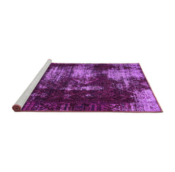 Sideview of Machine Washable Abstract Purple Modern Area Rugs, wshabs5635pur