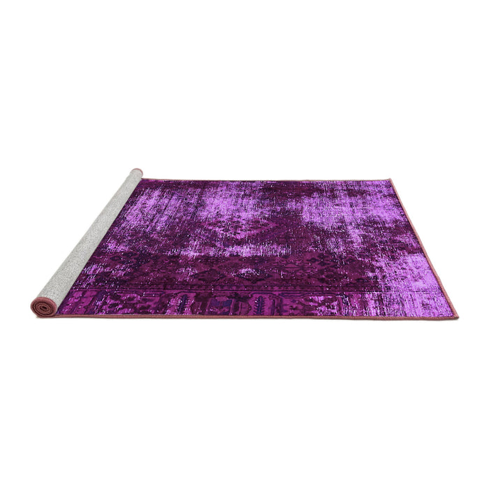 Sideview of Machine Washable Abstract Purple Modern Area Rugs, wshabs5635pur