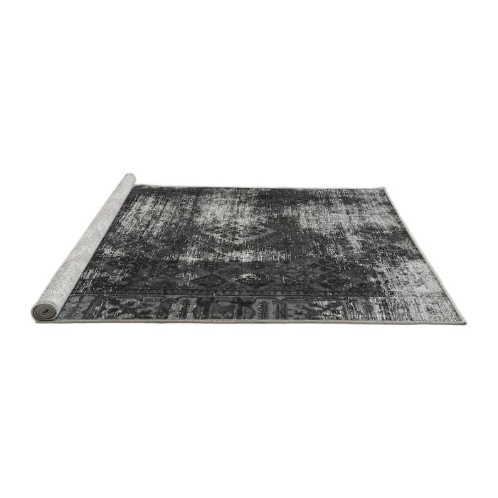 Sideview of Machine Washable Abstract Gray Modern Rug, wshabs5635gry