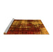 Sideview of Machine Washable Abstract Yellow Modern Rug, wshabs5635yw