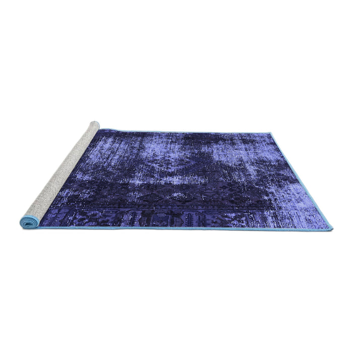 Sideview of Machine Washable Abstract Blue Modern Rug, wshabs5635blu