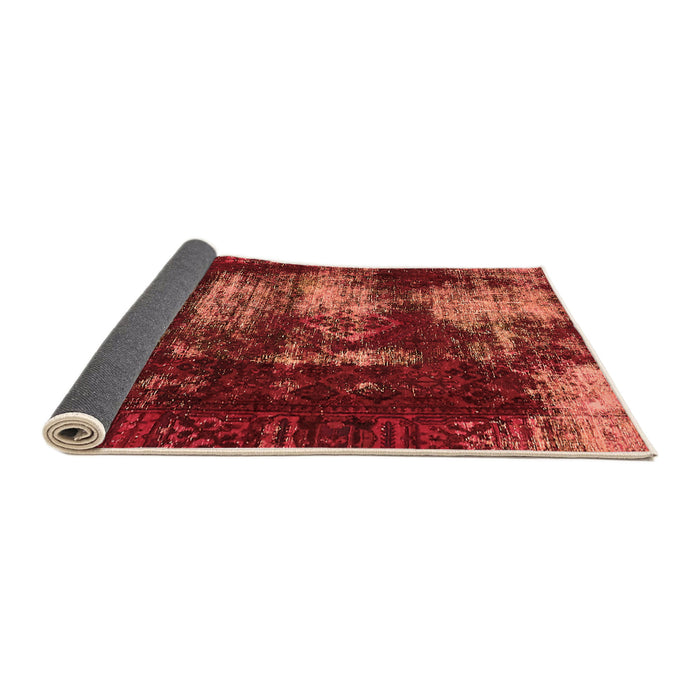 Sideview of Abstract Orange Modern Rug, abs5635org