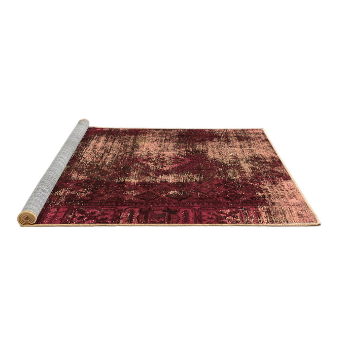 Sideview of Machine Washable Abstract Brown Modern Rug, wshabs5635brn