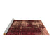 Sideview of Machine Washable Abstract Brown Modern Rug, wshabs5635brn