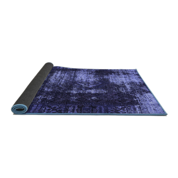 Sideview of Abstract Blue Modern Rug, abs5635blu