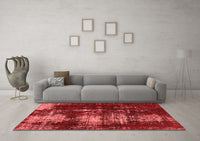 Machine Washable Abstract Red Modern Rug, wshabs5635red