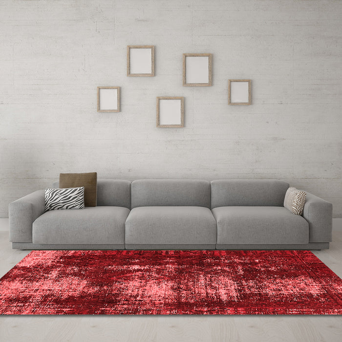 Modern Red Washable Rugs