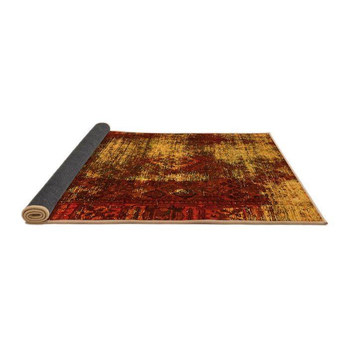 Sideview of Abstract Yellow Modern Rug, abs5635yw