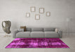 Machine Washable Abstract Pink Modern Rug in a Living Room, wshabs5635pnk