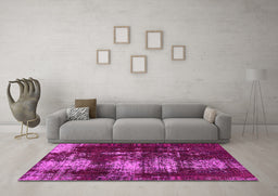 Machine Washable Abstract Pink Modern Rug in a Living Room, wshabs5635pnk