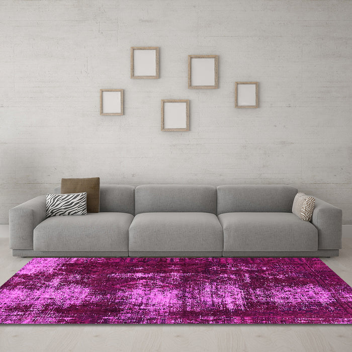 Machine Washable Abstract Pink Modern Rug in a Living Room, wshabs5635pnk