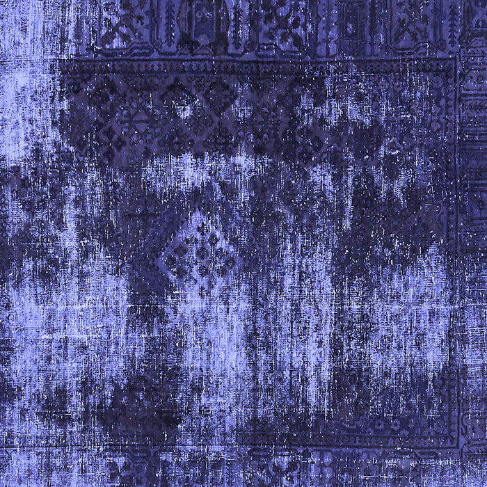 Square Abstract Blue Modern Rug, abs5635blu