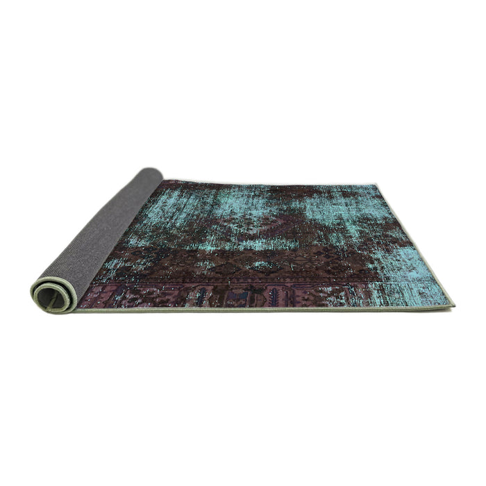 Sideview of Abstract Turquoise Modern Rug, abs5635turq