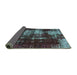 Sideview of Abstract Turquoise Modern Rug, abs5635turq