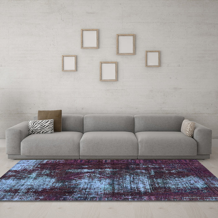 Machine Washable Abstract Light Blue Modern Rug in a Living Room, wshabs5635lblu