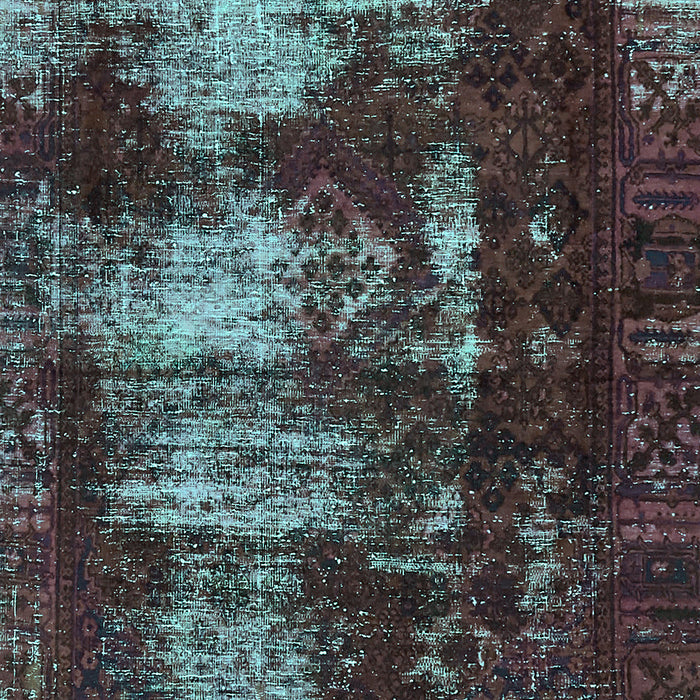Machine Washable Abstract Turquoise Modern Area Rugs, wshabs5635turq