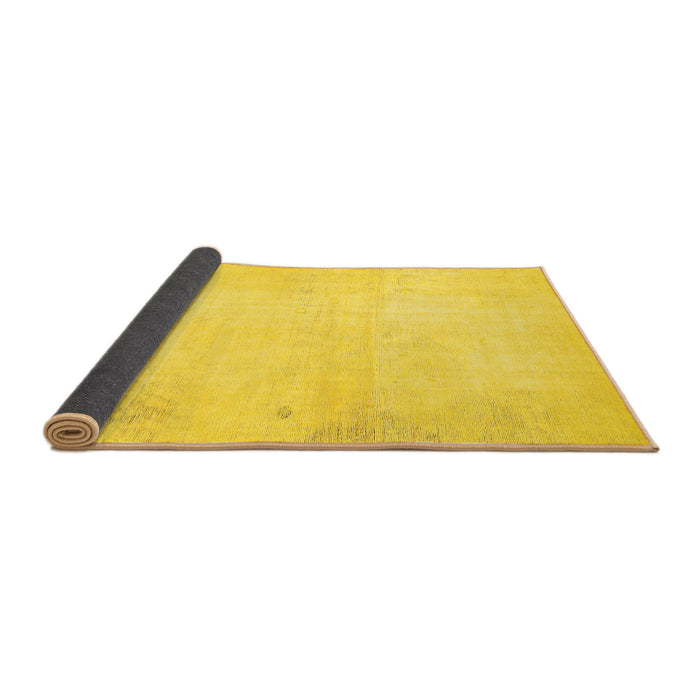 Sideview of Solid Yellow Modern Rug, abs5636yw