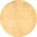 Round Solid Brown Modern Rug, abs5636brn