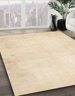 Abstract Golden Blonde Gold Solid Rug in Family Room, abs5636