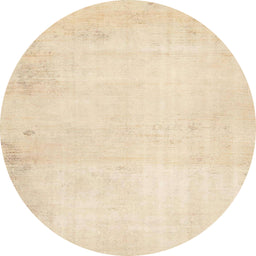 Round Abstract Golden Blonde Gold Solid Rug, abs5636