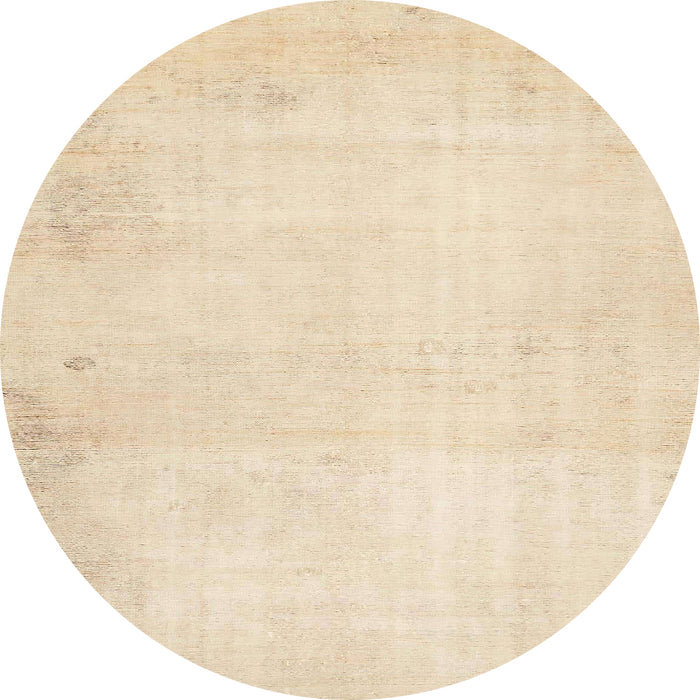 Round Abstract Golden Blonde Gold Solid Rug, abs5636