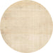 Round Abstract Golden Blonde Gold Solid Rug, abs5636